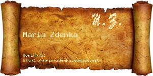Maria Zdenka névjegykártya